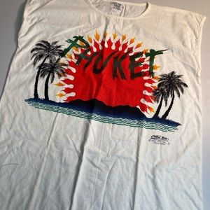 Phuket Thailand cotton field white logo tank top XL